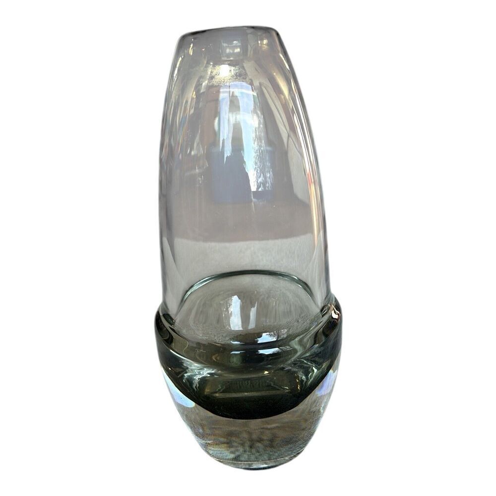 Holmegaard Smoke Art Glass Vase by Per Lutken Danish Classic Piece Unmarked 9”